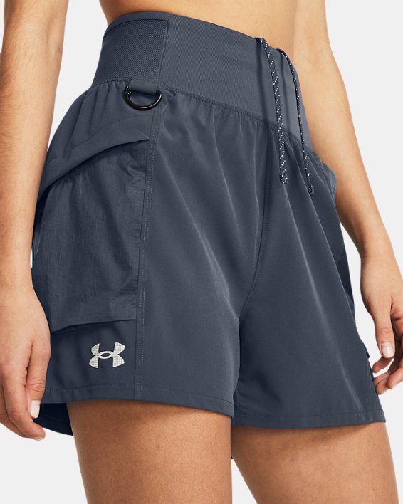 Women's UA Launch Trail Shorts in Gray image number 4